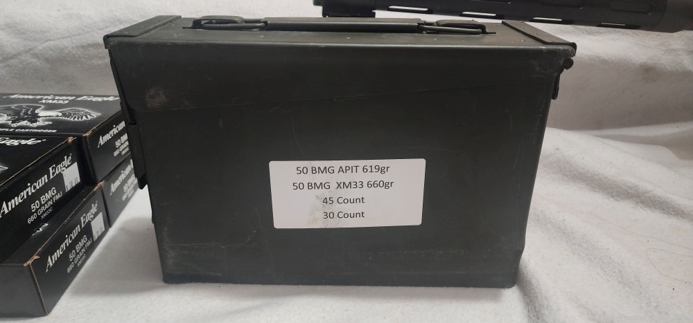 130 Rounds of .50 BMG APIT + 30 660gr FMJ in Ammo Tin with Desiccants -img-0