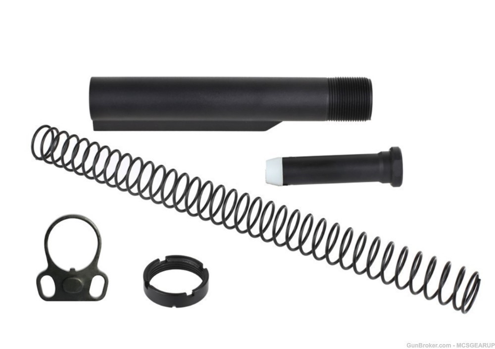 AR15 Buffer Tube Kit Mil Spec Dual End plate Fast Free Shipping-img-0