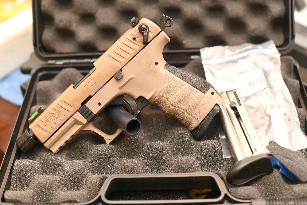 Walther P22Q Tactical FDE .22LR threaded barrel, man safety-img-1