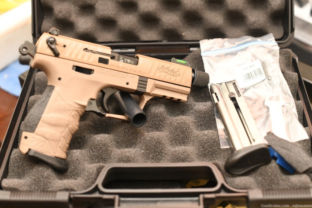 Walther P22Q Tactical FDE .22LR threaded barrel, man safety-img-0