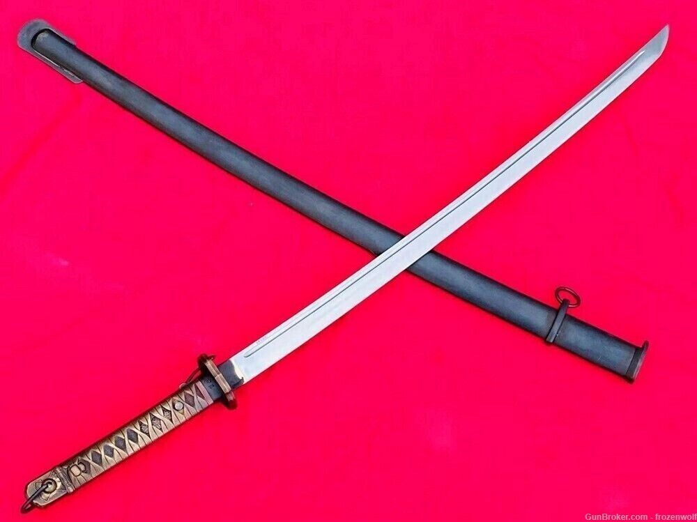 Military 95 Type Japanese Army. Sword Saber Samurai Katana Brass Handle-img-0