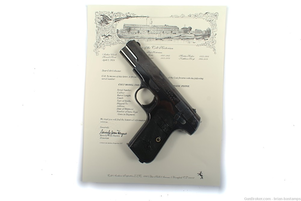 Colt Model 1908 .38 Caliber Semi-Automatic Pistol – SN: 14916 (C&R)-img-0