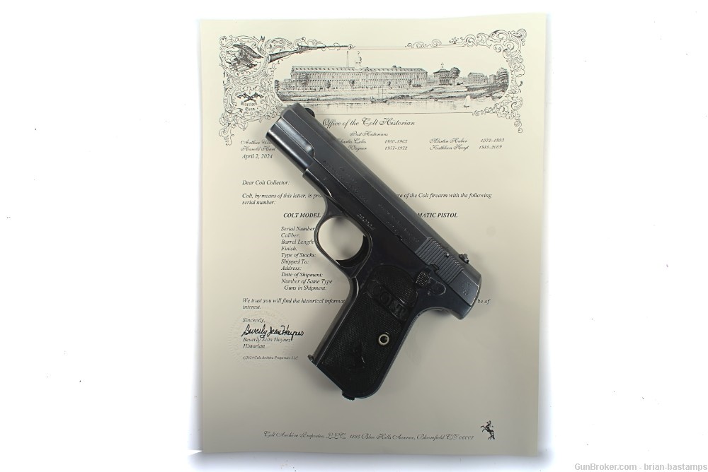 Colt Model 1903 Pocket Hammerless Pistol with Letter – SN: 280704 (C&R)-img-0