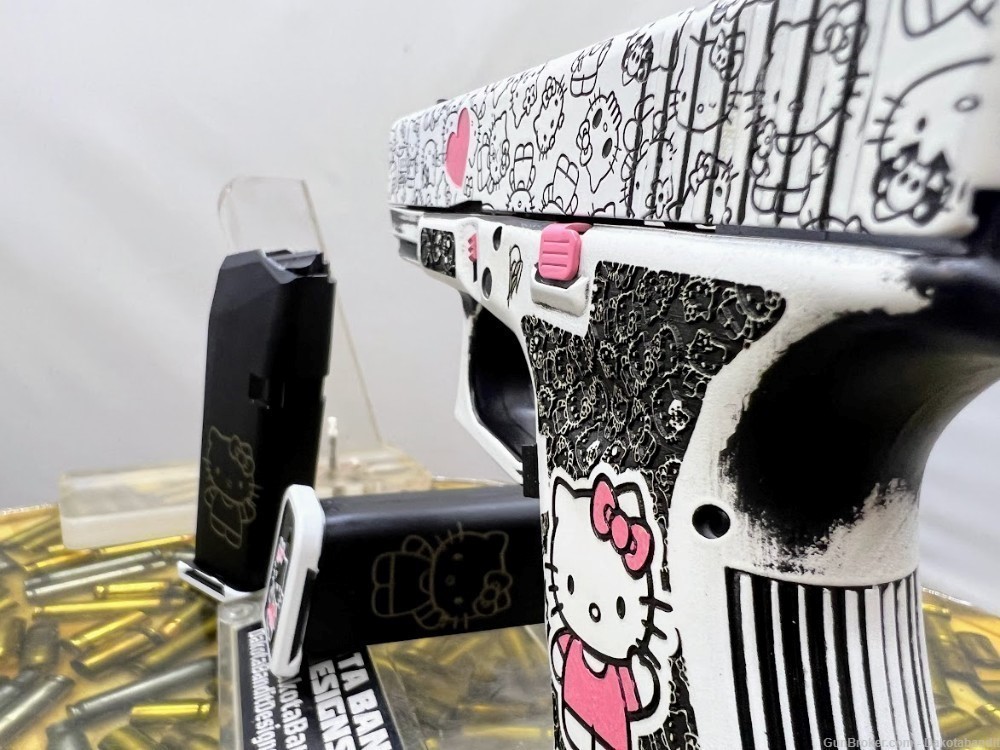 Hello Kitty Glock 19 9MM Engraved with Custom Case-img-9