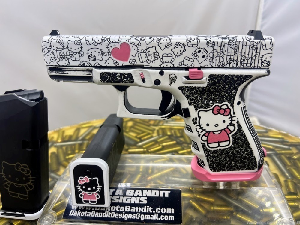 Hello Kitty Glock 19 9MM Engraved with Custom Case-img-4
