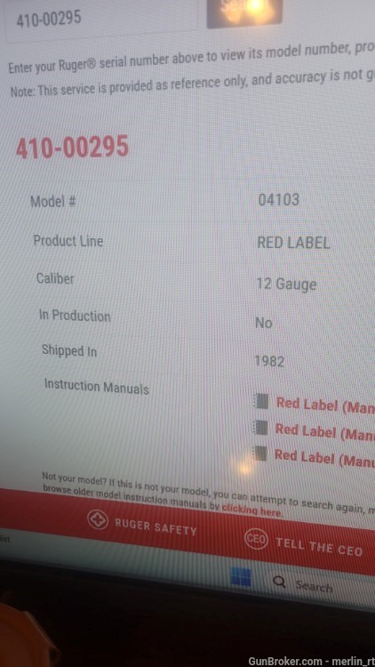 Ruger Red Label 12 gauge 1982-img-9