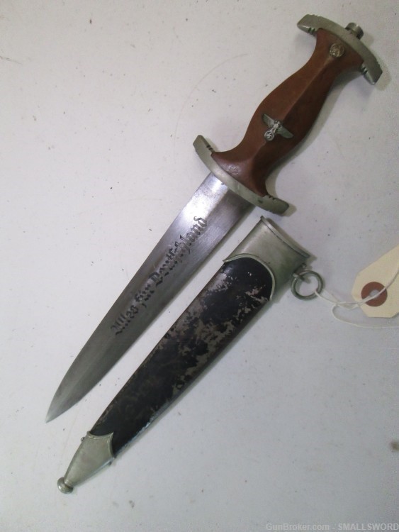 Original WWII German NSKK Dagger with Moto and Scabbard Rare maker GAEFLER-img-0