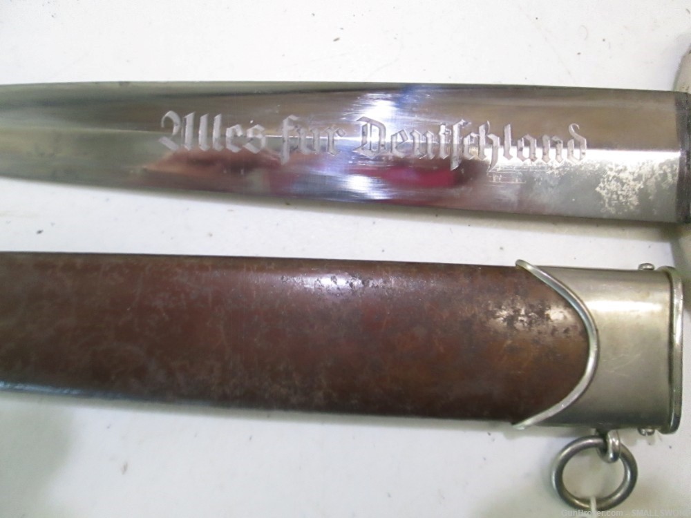 Original WWII German SA Dagger with Moto and Scabbard Scarce BECKER Maker -img-2