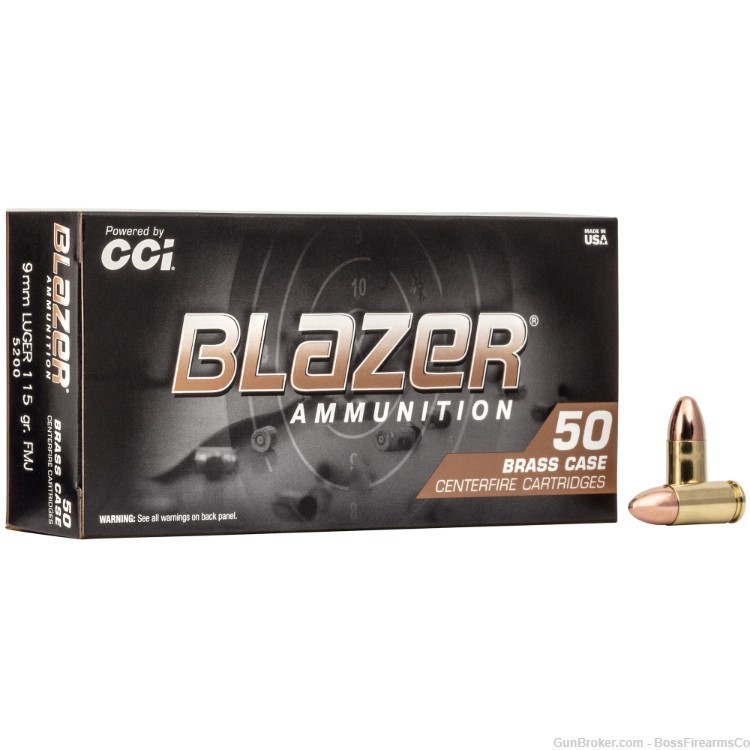 CCI Ammunition Blazer 9mm Luger 115gr FMJ Lot of 250 5200-img-0