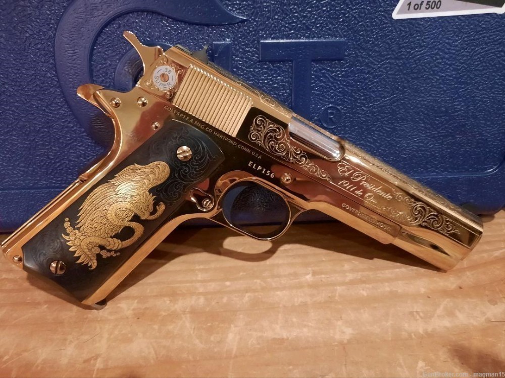 Colt 1911 38 Super El Presidente De Oro Gold Engraved 1 OF 500 NEW LIMITED -img-5