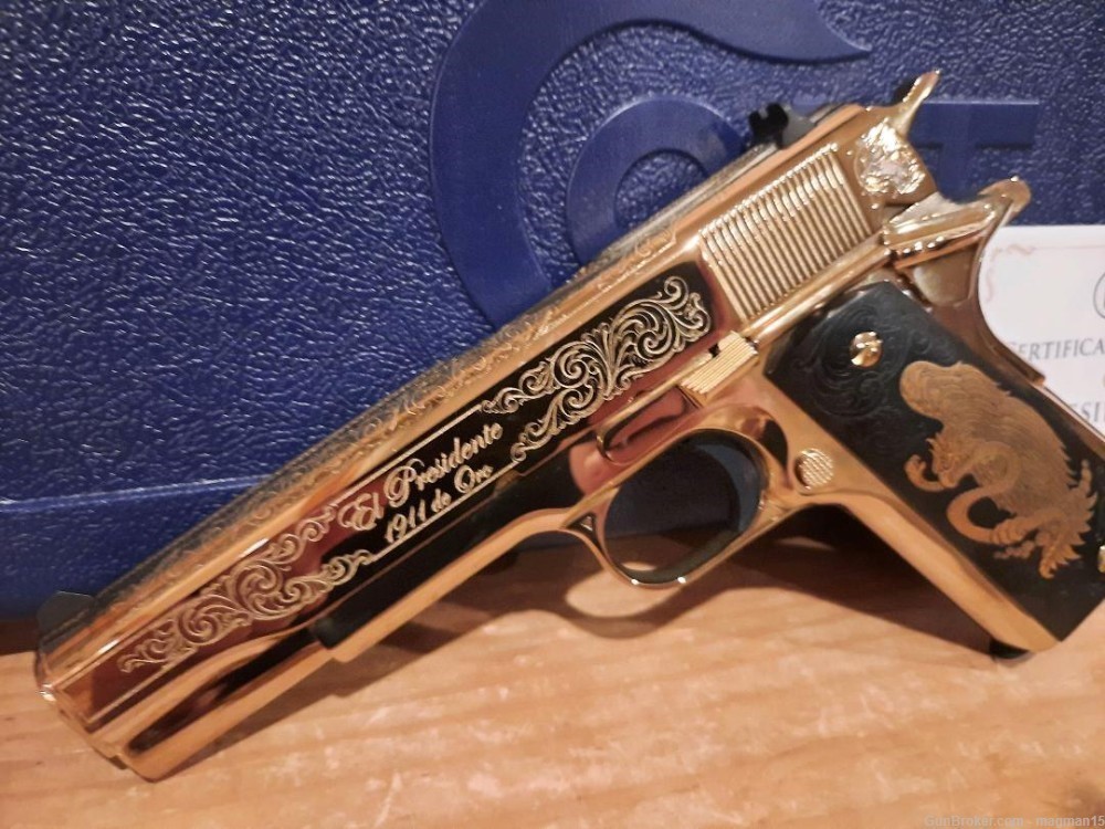 Colt 1911 38 Super El Presidente De Oro Gold Engraved 1 OF 500 NEW LIMITED -img-4