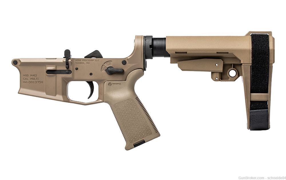Aero Precision M4E1 Pistol Complete Lower Receiver with SB Tactical SBA3 -img-1