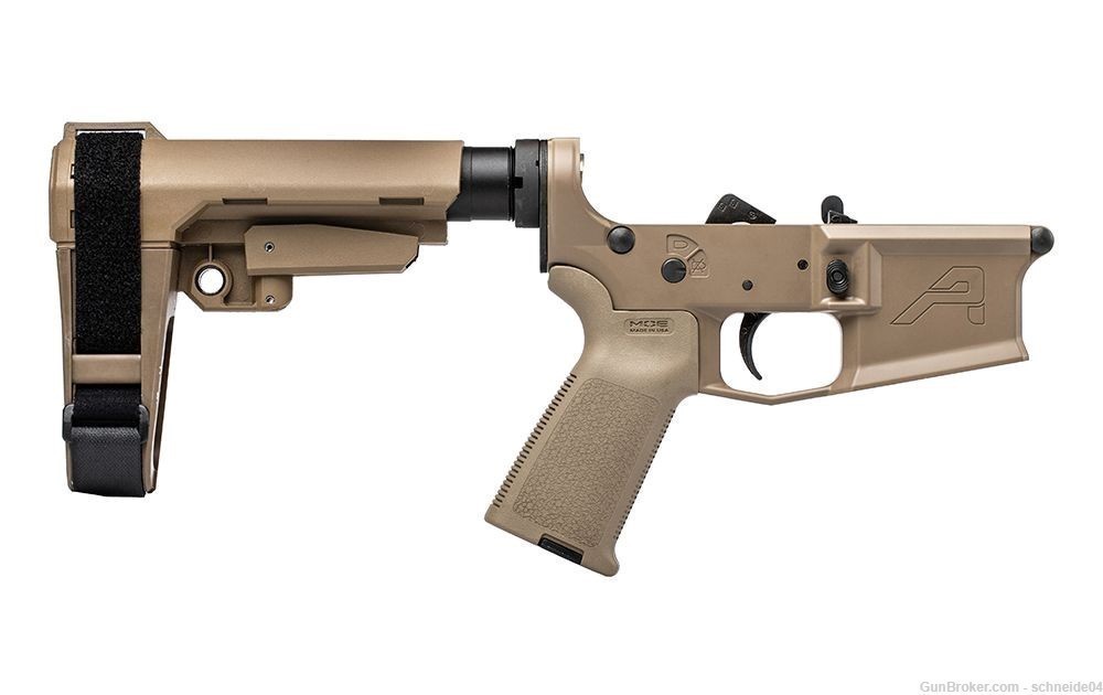 Aero Precision M4E1 Pistol Complete Lower Receiver with SB Tactical SBA3 -img-0