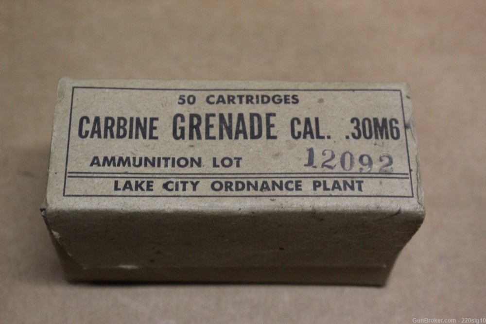 M1 Carbine Grenade Launching Blanks Sealed Box of 50 Lake City-img-0