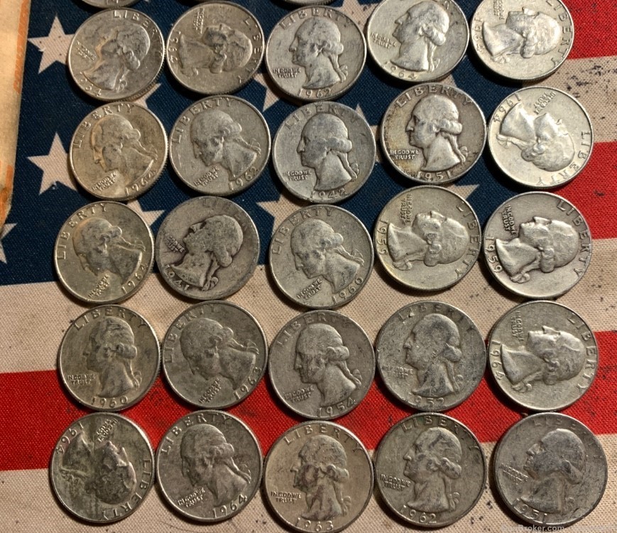 90% Silver Washington Quarters 40 Coins $10 Face Coin Quarter-img-4