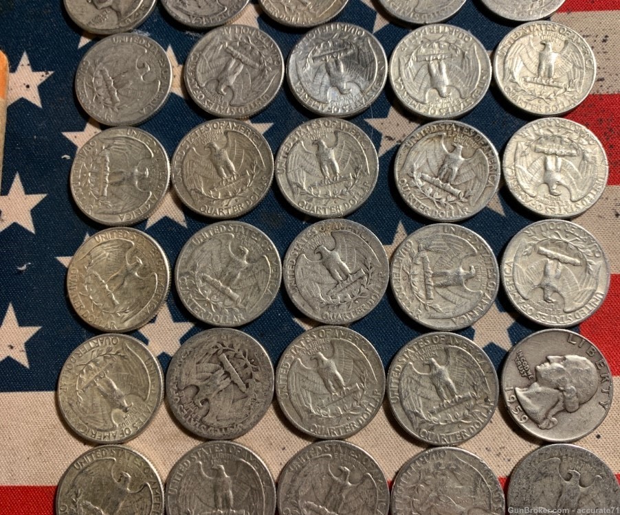 90% Silver Washington Quarters 40 Coins $10 Face Coin Quarter-img-6