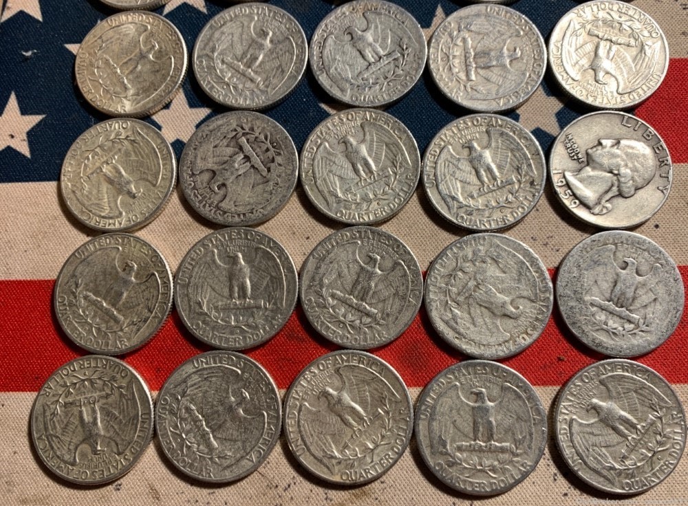 90% Silver Washington Quarters 40 Coins $10 Face Coin Quarter-img-7