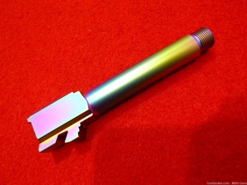 Glock 19 9mm Barrel Rainbow PVD 416R Stainless Steel Threaded 1/2x28-img-0