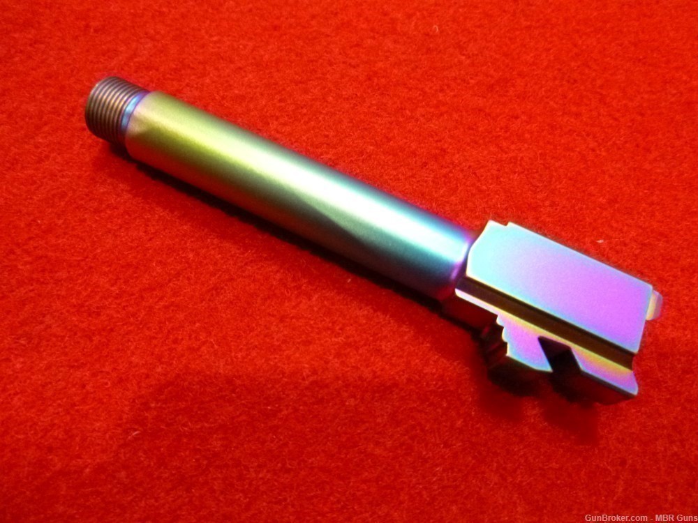 Glock 19 9mm Barrel Rainbow PVD 416R Stainless Steel Threaded 1/2x28-img-3