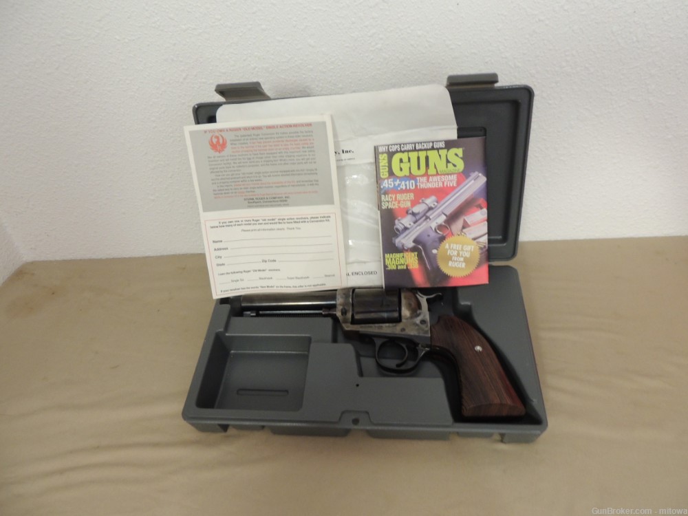 Ruger Old Model Bisley Vaquero .45 Colt 4 5/8” Case & Blue Unfluted Cyl Box-img-0