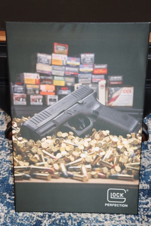Glock Model G44 Handgun Advertising Sign Metal Framed RARE Factory POP 22LR-img-0
