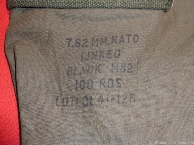 USGI 1976 7.62 Blank M82 LC 100 Rds Linked Bandolier M60 Ammo Bag Shotgun-img-2