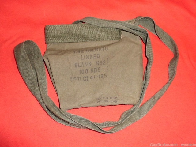 USGI 1976 7.62 Blank M82 LC 100 Rds Linked Bandolier M60 Ammo Bag Shotgun-img-0