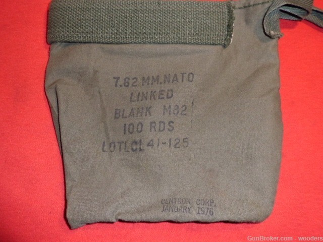 USGI 1976 7.62 Blank M82 LC 100 Rds Linked Bandolier M60 Ammo Bag Shotgun-img-1