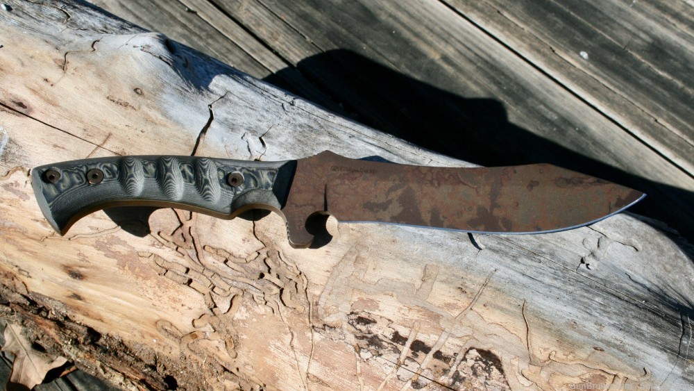 Dawson Knives Forester Magnacut Scorched Earth G10 Camo Handle leather NEWN-img-8