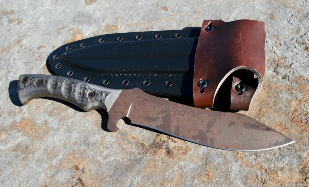 Dawson Knives Forester Magnacut Scorched Earth G10 Camo Handle leather NEWN-img-14