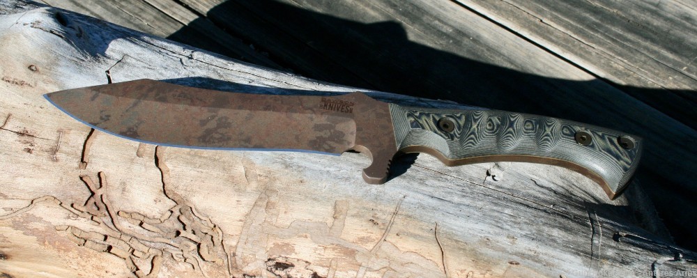 Dawson Knives Forester Magnacut Scorched Earth G10 Camo Handle leather NEWN-img-11