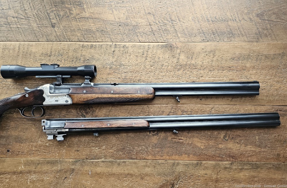 Meffert Hubertus Combination Gun 2 Barrel Set 7x57r x 16 ga & 16ga x16ga $1-img-0