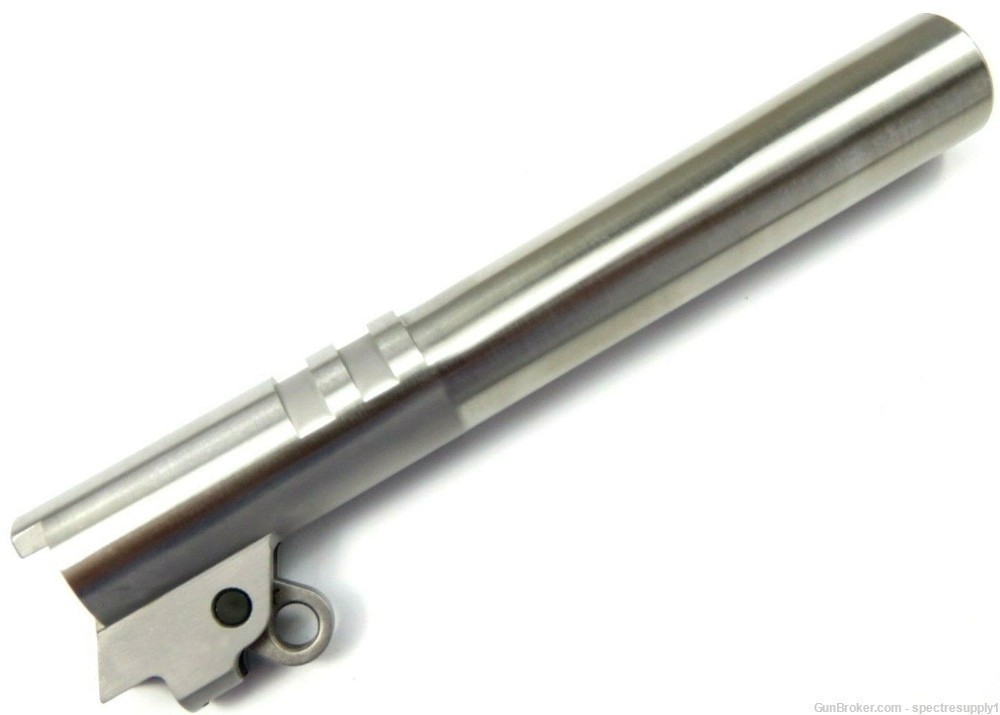 Stainless 5" BULL Barrel, Link & Pin .45 ACP 45 Auto Government Length-img-0