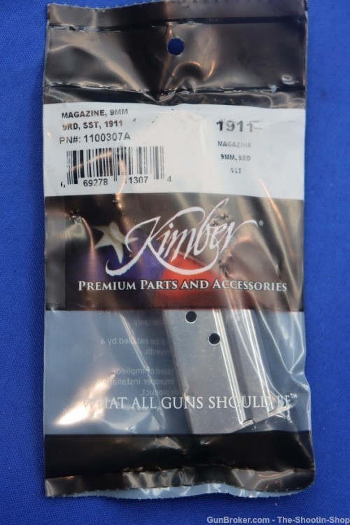 Kimber Model 1911 Pistol Magazine 9MM 9RD Mag Stainless NEW Full Size SST-img-0