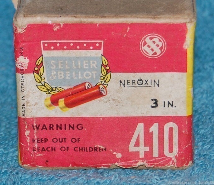 Rare Full 2 Piece Box of Sellier & Bellot 410 3" Shotgun Shells-img-0
