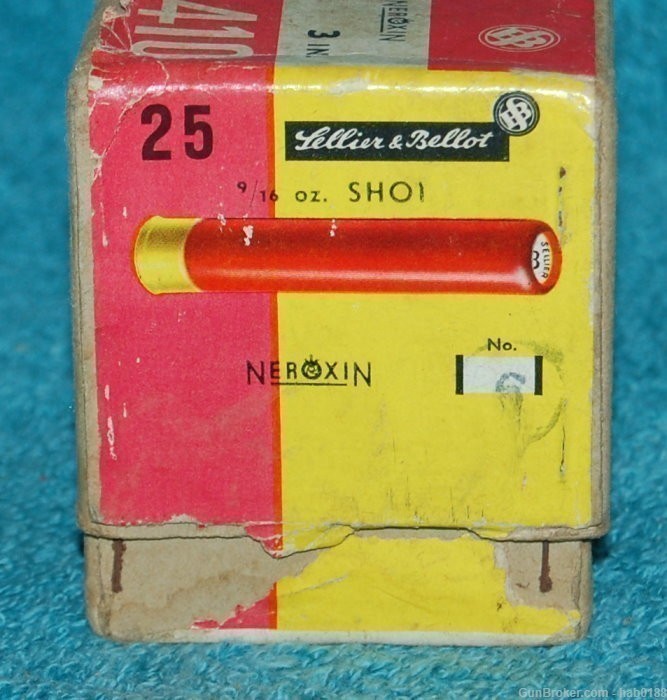 Rare Full 2 Piece Box of Sellier & Bellot 410 3" Shotgun Shells-img-1