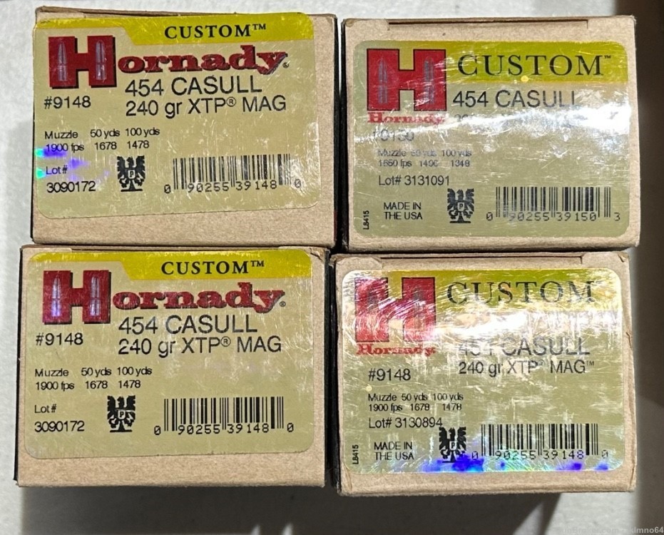 80 rounds of 454 Casull 300 grain & 240 grain XTP MAG ammunition-img-0