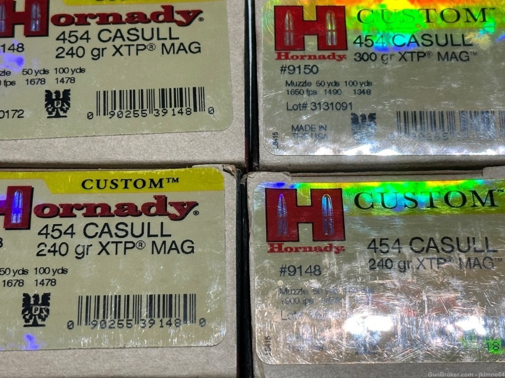 80 rounds of 454 Casull 300 grain & 240 grain XTP MAG ammunition-img-4