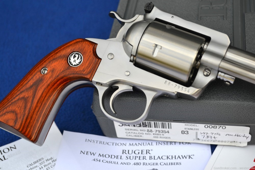 Ruger Bisley Blackhawk 480 Ruger Stainless Steel Box, Papers .480-img-2