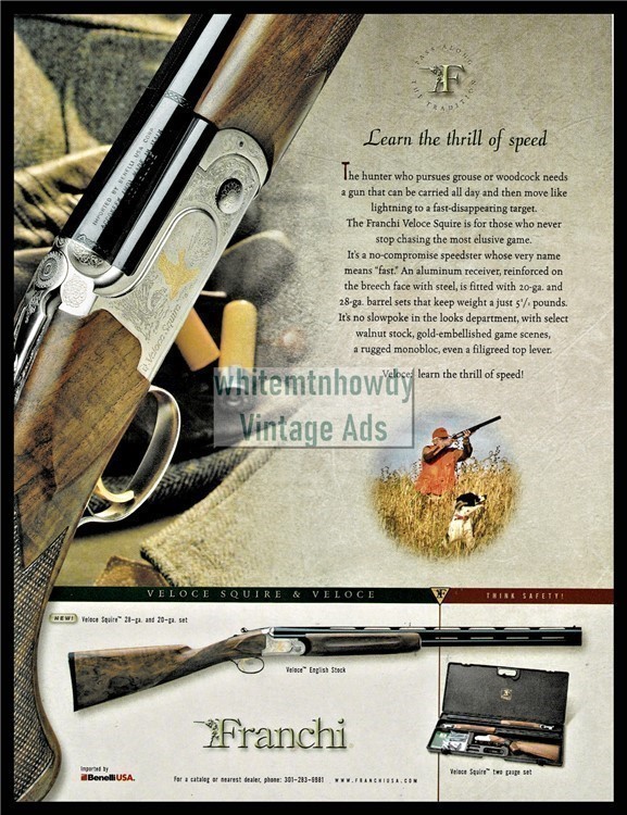 2004 FRANCHI Veloce Squire Shotgun Photo AD Gun Advertising-img-0