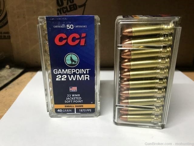 CCI 22 22WMR Gamepoint 40gr SP 500 Rounds-img-0