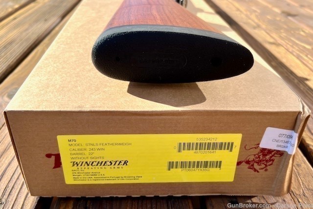 Winchester 70 Stainless Featherweight .243 WIN. 22" NIB 2023 NICE WOOD-img-31