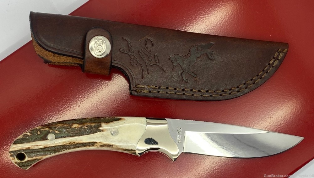 COLT REAL COWBOYS SHOOT COLTS KNIFE -24KT GOLD/SIGNATURE SERIES STAG-RARE-img-3