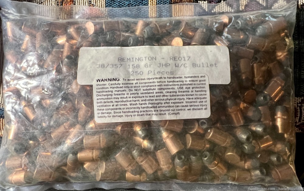 Remington 38/357 158 Gr JHP W/C Bullets: #250 Factory: Hard To Find-img-0