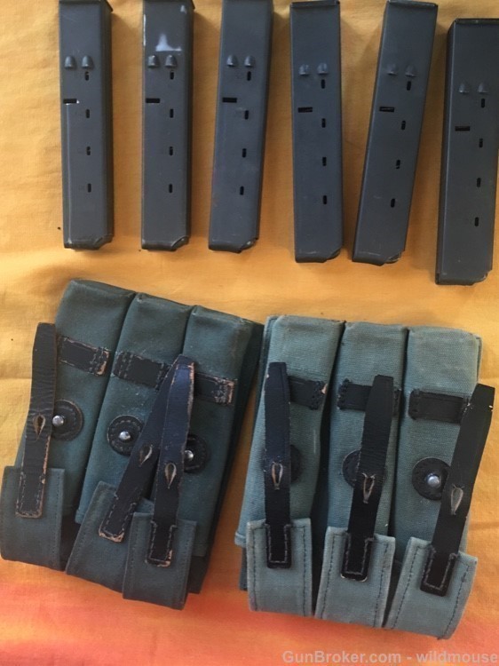 6 Uzi 25 rnd mags in original pouches , exc cond -img-5