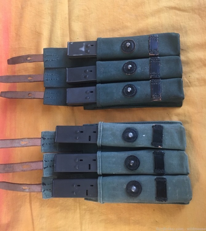 6 Uzi 25 rnd mags in original pouches , exc cond -img-2