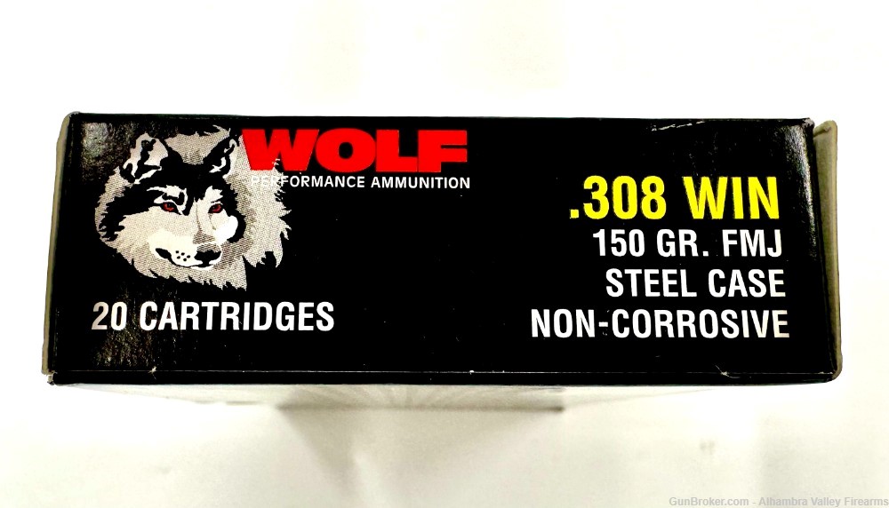 WOLF 308 REM. Ammo 150gr FMJ (200 Rounds)-img-3