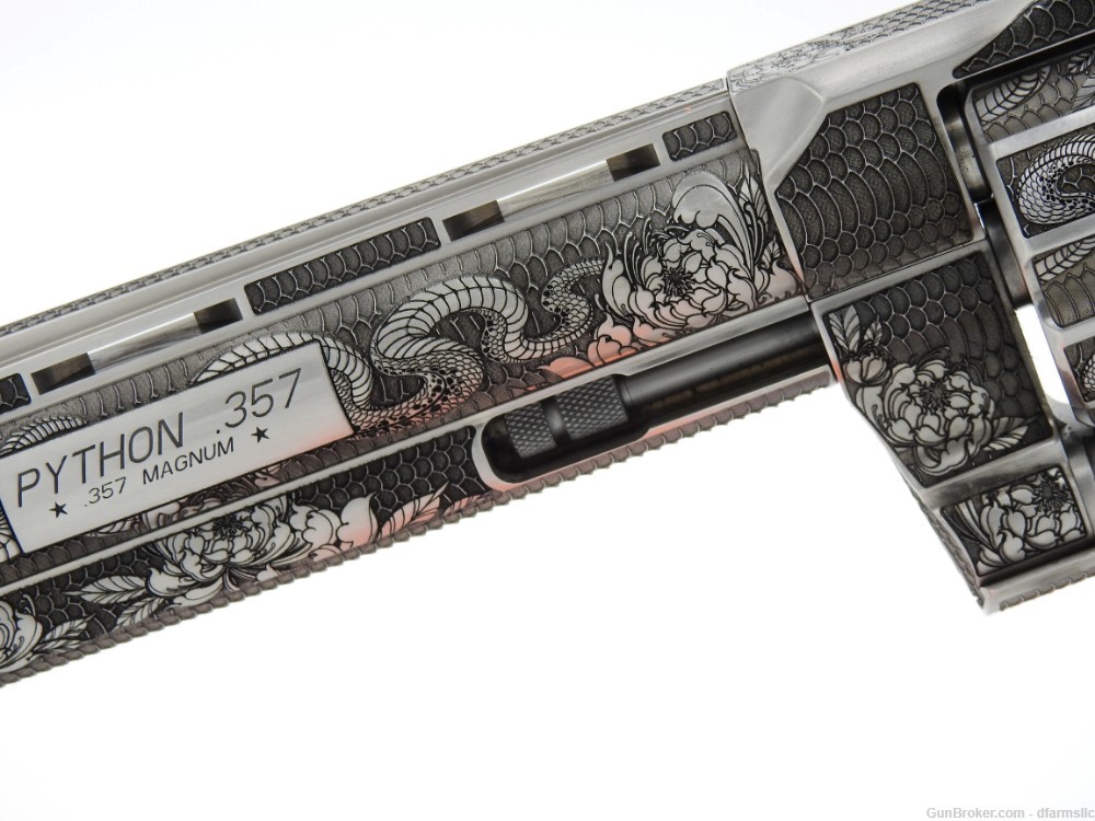 Collectible Rare Spectacular Custom Engraved Colt Python 6" 357 MAG-img-5