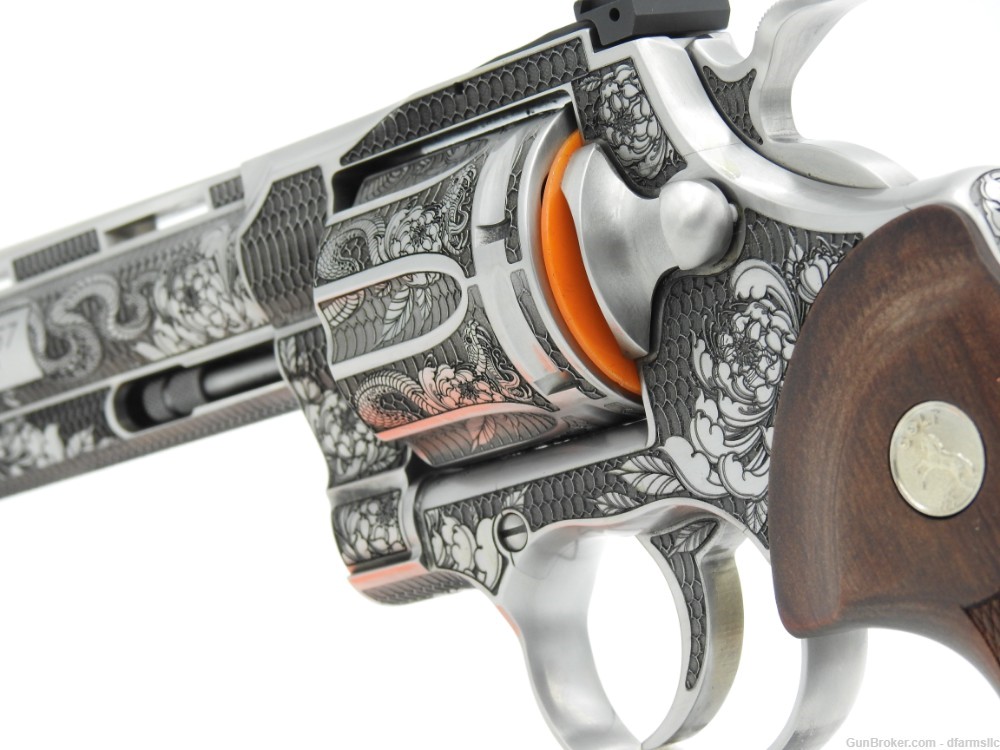 Collectible Rare Spectacular Custom Engraved Colt Python 6" 357 MAG-img-10