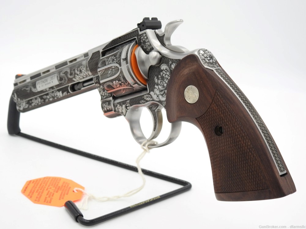 Collectible Rare Spectacular Custom Engraved Colt Python 6" 357 MAG-img-9